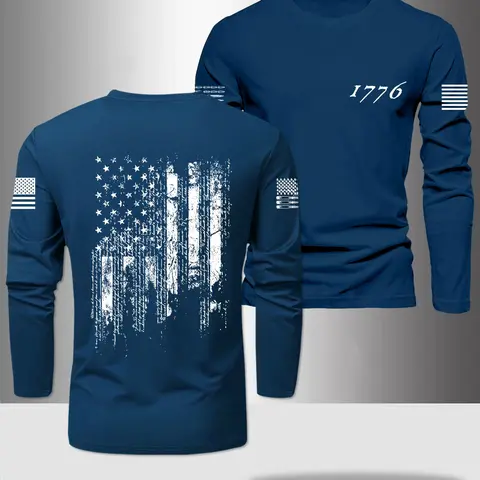 Men's Long Sleeve Round Neck T-Shirt, Fitness T Shirt, Fitness Training Wear, Athletic Fitted Tee, Polyester Fabric, Slight Stretch, Casual Style, Regular Fit, Spring & Fall Outdoor Sports Wear, Athletic Sports Clothing, Autumn Sports Top