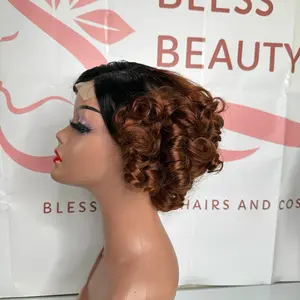 4x4 Pixie curly 100% human hair - T1b/4