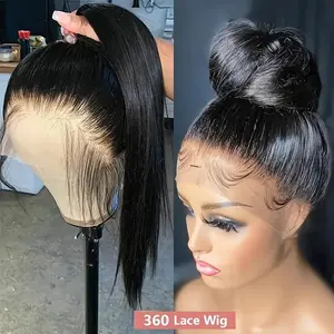 Bling Hair 360 Straight/Body Wave Lace Front Wigs Real Human Hair Transparent Full Lace Frontal Wig Pre Plucked With Baby Hair For Women Brazilian Remy Real Hair 150% Density Natural Color