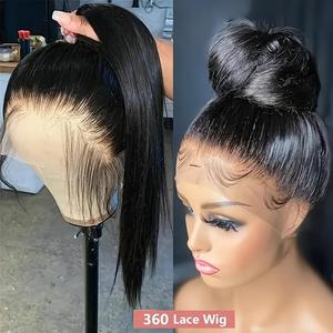 Bling Hair 360 Straight/Body Wave Lace Front Wigs Real Human Hair Transparent Full Lace Frontal Wig Pre Plucked With Baby Hair For Women Brazilian Remy Real Hair 150% Density Natural Color