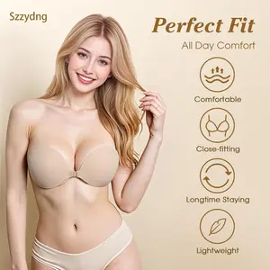 Adhesive Bra, Invisible Strapless Sticky Bra Push up for Women Ultra Adhesive Bra for Backless Dress with Reusable Nipple Covers