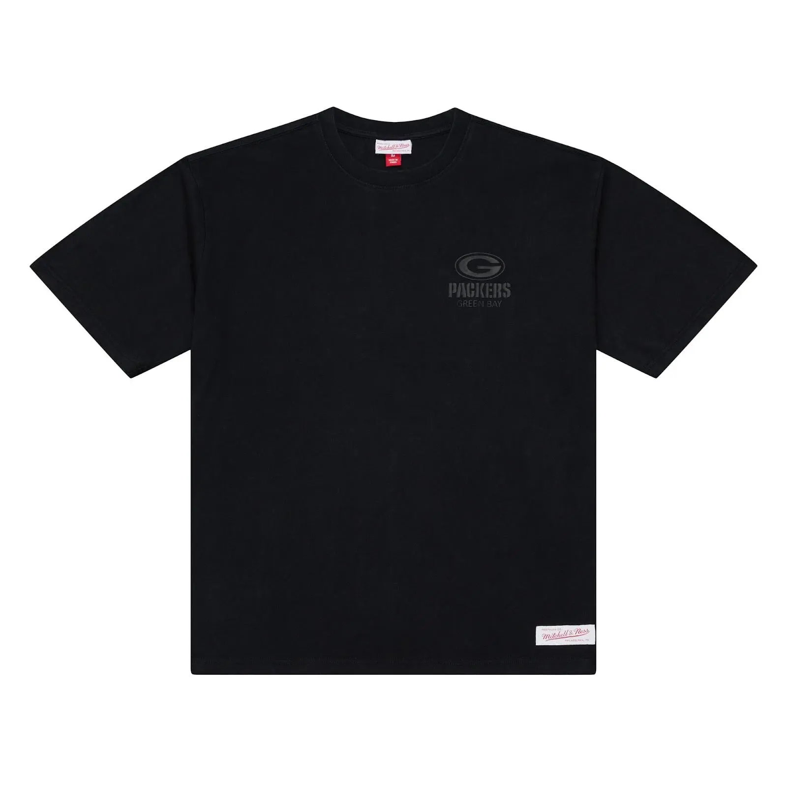 Green Bay Packers Black Core Essentials T-Shirt NFL Throwback Tee Graphic Vintage Fan Gear Mitchell & Ness