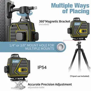 GZG 16 Lines Laser Level Tool for Accurate Measurements, High Precision Laser Level for Construction & DIY Projects, Durable Design for Easy Use