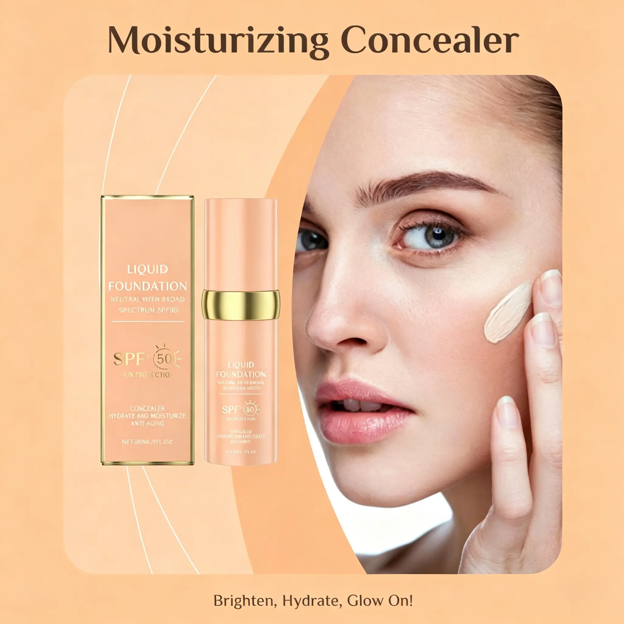 Warm Tone Color Correcting Concealer Liquid Foundation - Moisturizing, Refreshing, Lightweight, Long-Wearing Makeup for All Skin Types