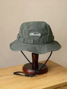2Pc Men Women Letter Drawstring Hat Fashion Sun Protection UV-Resistant Fisherman Cap, Stylish Outdoor Accessory for All Seasons