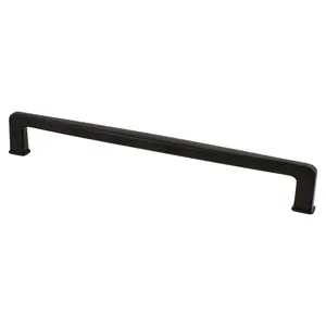 212 MAIN Berenson Subtle Surge Appliance Pull - 224 mm CC, Matte Black Handle, Classic Curve Design, Soft Edge Grip, Screw-Included Hardware