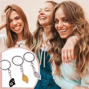 Magnetic Best Friend Keychain Set for 3 – Sun, Moon, and Star Puzzle Friendship Keychains, Perfect Gift for Besties, Family & Mother’s Day