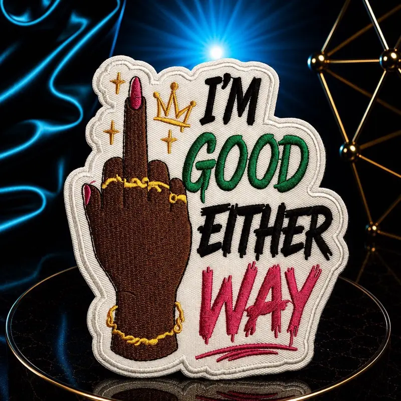 Embroidered Iron-On Fabric Patch - Medium Size, Bold Statement Confidence Quote for Clothing Decoration Sewing Accessory