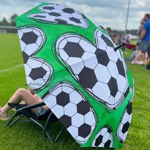 Soccer Hearts - UPF 50+ Large Golf Umbrella