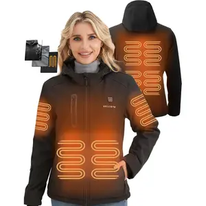 Heated Jacket for n with 12V 20000 mAh Battery Pack, n's Winter Jackets Soft Shell Electric Heated Coat
