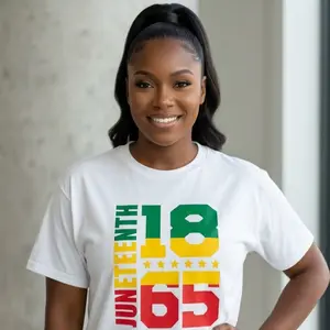 JUNETEENTH 1865 T-SHIRT UNISEX GREEN, YELLOW AND RED T-SHIRT FOR JUNETEENTH CELEBRATION