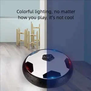 Indoor Floating Soccer Toy, Parent-Child Interactive Sports Toy with Lights and Music, Unisex Inflatable Hover Ball for Home Play, Round