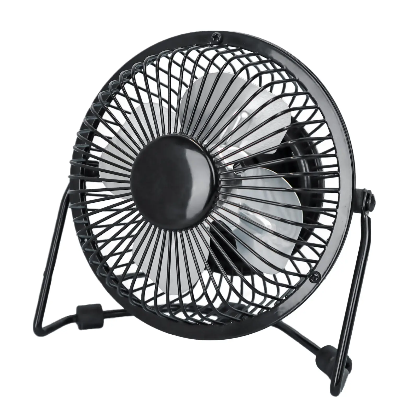 4 Inch Small USB Desk Fan, Mini Quiet Fan with Metal Construction & Strong Airflow & 360°Adjustable Tilt Angle, Personal Cooling Fan for Desktop Office