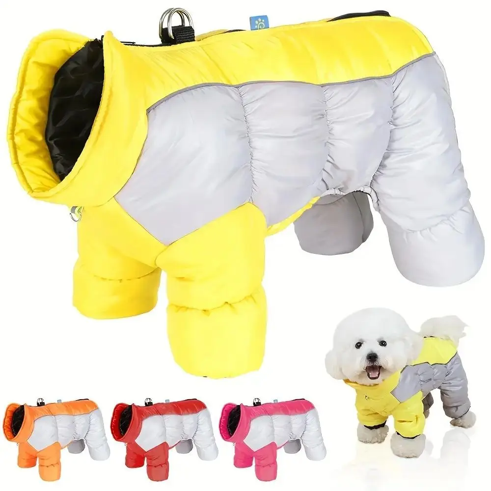 Pet Warm Four-Legged Coat 🐾🧥 - Reflective High-Neck Dog Jacket for Small/Medium Dogs, Windproof Winter Puppy Jacket, Black Friday Deal: Ideal Christmas/New Year Gift 🎁