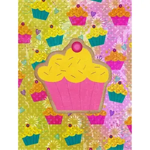 212 MAIN Heavyweight Polyester Cupcake Print Party Banner - 28x40 in Fade-Resistant House Banner for Home, Birthday Party Decorations, Backdrops