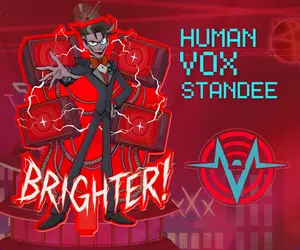 Human Vox Standee Hazbin Hotel Vox Standee, TV Demon Fanart, Acrylic Hazbin Hotel Standees Funny Acrylic Decor For Fan
