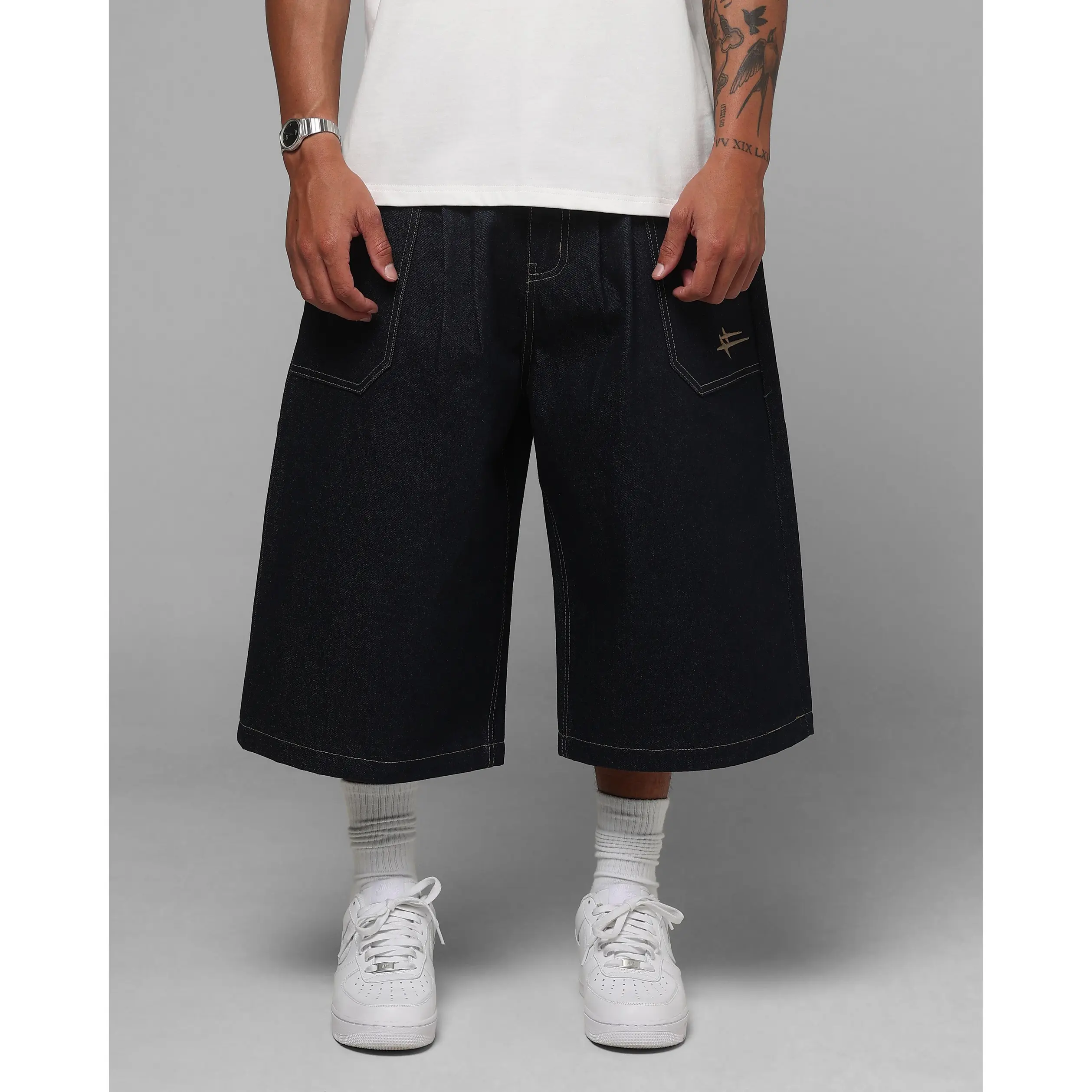 Loiter Shibuya Pleated Jorts Indigo