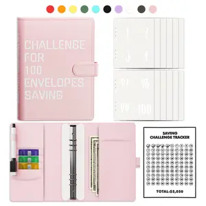 100 Envelopes Money Saving Challenge Binder I Fun& Easy Way to Save $5,050 |Budget Book with Cash Envelopes for Home,Office & School