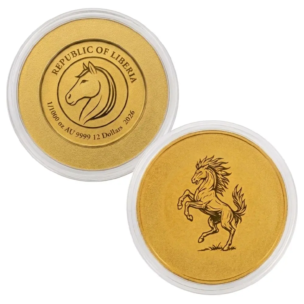 2026 Liberia 9999 Gold $12 Fire Horse 1/1000 Troy Oz. - Mintage only .9999
