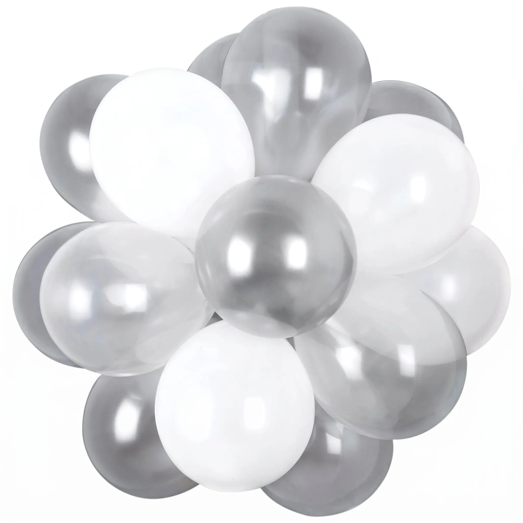 Silver Sphere Latex Balloon Chandelier Kit - 25-Piece Set for Stunning Decor