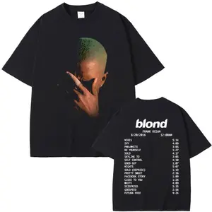 Rapper Frank Ocean Vintage Graphic T Shirt Blond Album Hip Hop Trend Mens Womens Fashion Ocean Streetwear Retro Aesthetic 100% Cotton Short Sleeve Unisex Tee