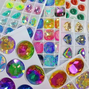 1 Tray Large Size K9 Crystal High Quality Multiple Colors Jewelry Making DIY Decoration