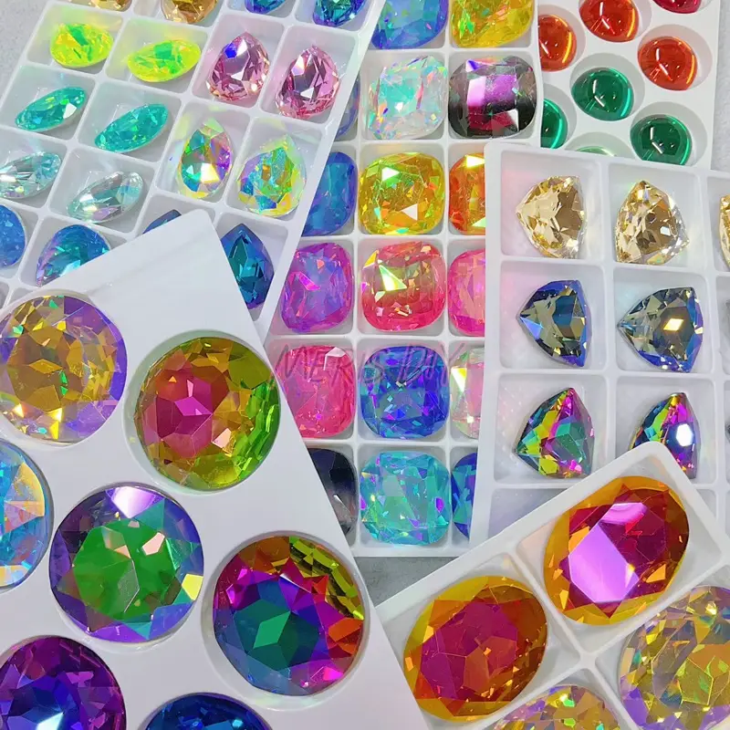 1 Tray Large Size K9 Crystal High Quality Multiple Colors Jewelry Making DIY Decoration