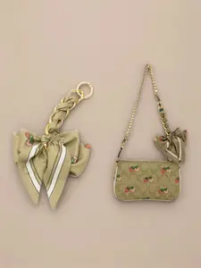 New keychain bag extension chain bow bag backpack strap hanging chain strap DIY bag chain adjustable extension single shoulder underarm decoration Cute Soft Keychains