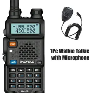 BaoFeng UV-5R Walkie Talkie with Microphone, High Power Ham Radio BaoFeng Radio, 128 Memory Channels, Large Capacity Intercom Handheld, Long Distance Communication Equipment, FM Radio, Multi Band and Fast Type-c Charging