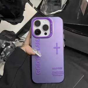 God's Plan Phone Case Cross Pattern Religious Art Fashion TPU Laser Craft Anti-Drop Case for iPhone 17 16 15 14 13 12 11 Samsung Galaxy S25 S24 S23 S22