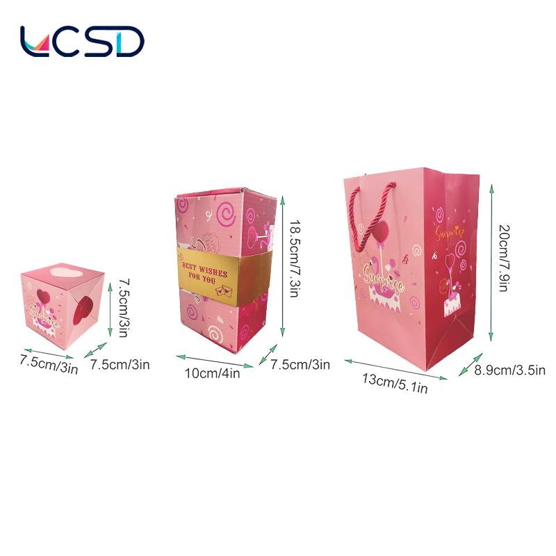 LCSD Red Envelope Box, Unique Folding Bouncing Design, Valentine's day & Birthday Gift Idea, Creative Gift Bag, Perfect for Holiday Presents