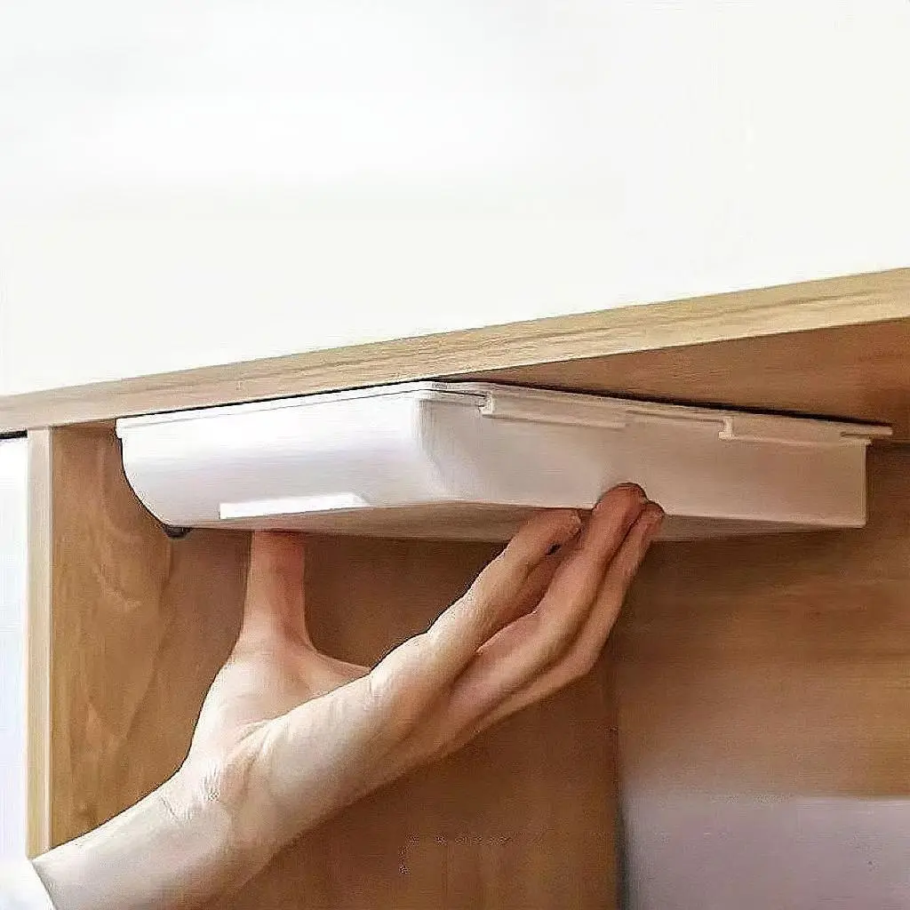 1/2PC/set，Under Desk Hidden Drawer - Space-Saving Storage Box, No-Drilling Installation, Student Desk Organizer, Office Desktop Expander, Organization