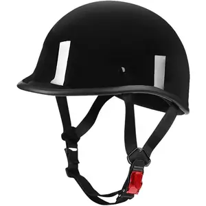 Motorcycle Half Helmet, DOT Vintage Open Face Half Shell Low-Profile Skull Cap Moped Beanie Novelty Helmet for Adult Men Women