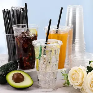 32 oz Clear Plastic Cups 50 Pack – Disposable Drinking Cups for Party, BPA-Free Cold Cups, Recyclable & Durable Plastic Party Cups Tumblers for Iced Coffee, Cocktails, Juice, Wine, Beer