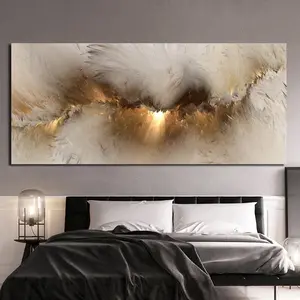 Golden Fog Frameless Canvas Wall Art