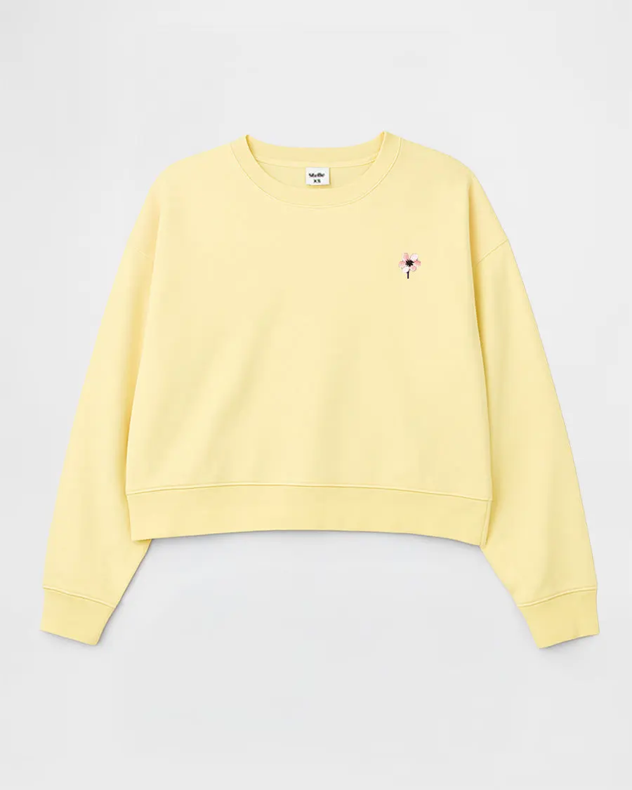 Women's Crop Oversized Sports Sweatshirt, Casual Drop Shoulder Crew Round Neck Pullover, Crop Gym Top for Sports & Outdoor Activities, Tops, Crop Gym Top Women's Sports Sweatshirt