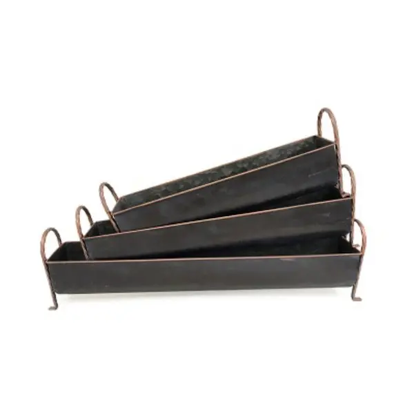 Metrotex Designs 31023 Rectangle Footed Window Planters, Set of 3