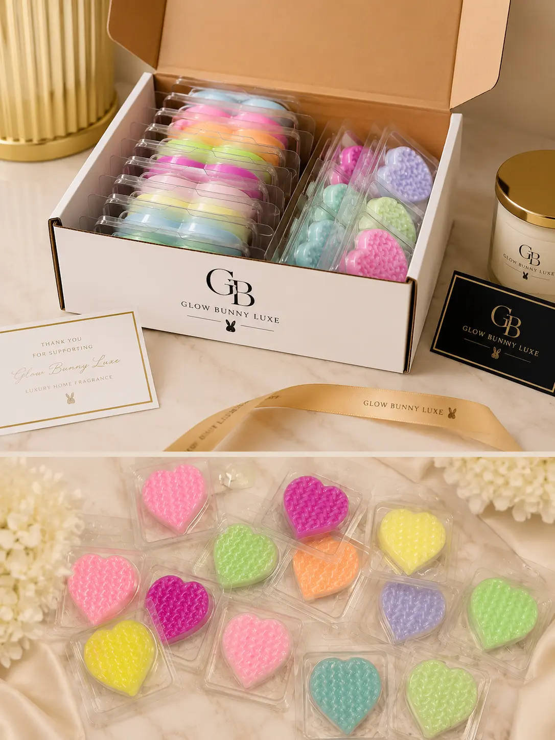 THE CLEAN SOCIETY COLLECTION- (16) 1 OZ CLAMSHELL HEART WAX MELTS