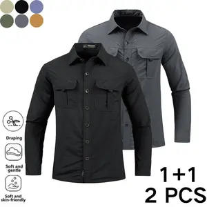 Men’s outdoor long-sleeve shirt, breathable and wear-resistant workwear for spring and autumn — TikTok Shop