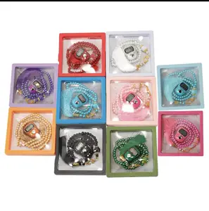 Tashbeeh, tasbih muslim gift set with digital counter, 2 Pieces Gift for Ramadan & Eid & Mevlüt (Pink) İhvan