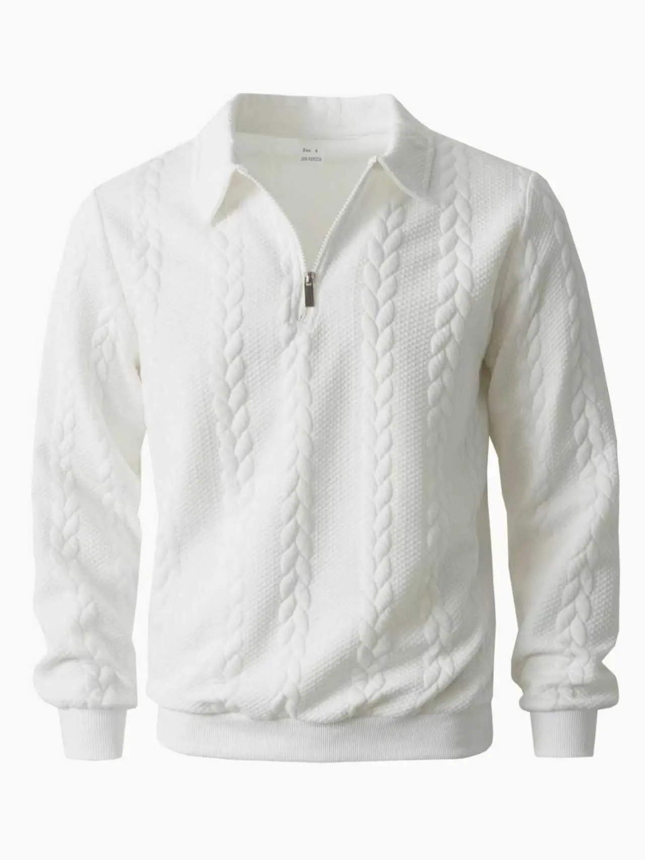 Men's Half-Zip Knit Hoodless Sweatshirt Featuring a classic crew neckline and a practical half-zip design for adjustable ventilation. The relaxed fit with ribbed cuffs and hem makes it perfect for casual outings, workdays, or weekend getaways. SpringState