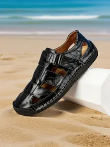 Men's Outdoor Beach Sandals, Anti-Slip Design, Comfortable Durable Premium Leather Shoes, Perfect for Summer Activities, Stylish Breathable Large Size
