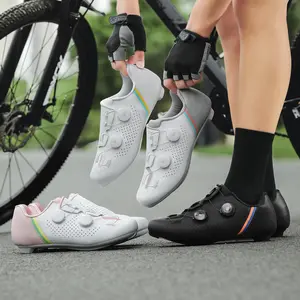 New Cycling Shoes Non Lock Shoes Lockpedal Sets for Mountain Bikes Hard Soled Road Bikes and Bicycles Breathable Microfiber Upper Universal Fit