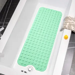 Bathtub Mats for Shower Tub - Non Slip TPE Bath Mat 39 x 16 Inch Extra Long Bath Mat, Bath Tub Mat for Bathroom with Machine Washable (Light Green)