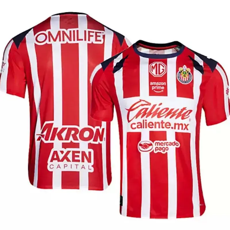 Red Chivas Guadalajara Soccer Jersey 2025-26 Home Shirt, Mexico Club Football Jersey, Soccer Fan Gift, Game Day Outfit for Him