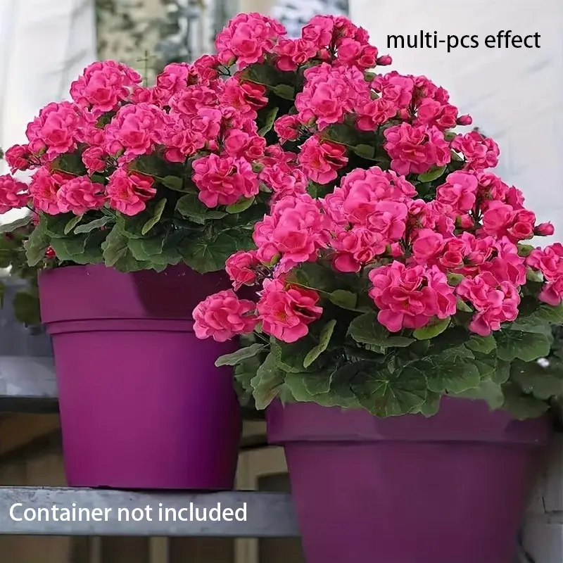 Realistic artificial geraniums, Artificial Outdoor Flowers, UV-resistant, artificial flowers are perfect for everyday home garden decoration, weddings, birthdays, memorial sites, doors, yards, windowsills, Artificial Flowers For Outside