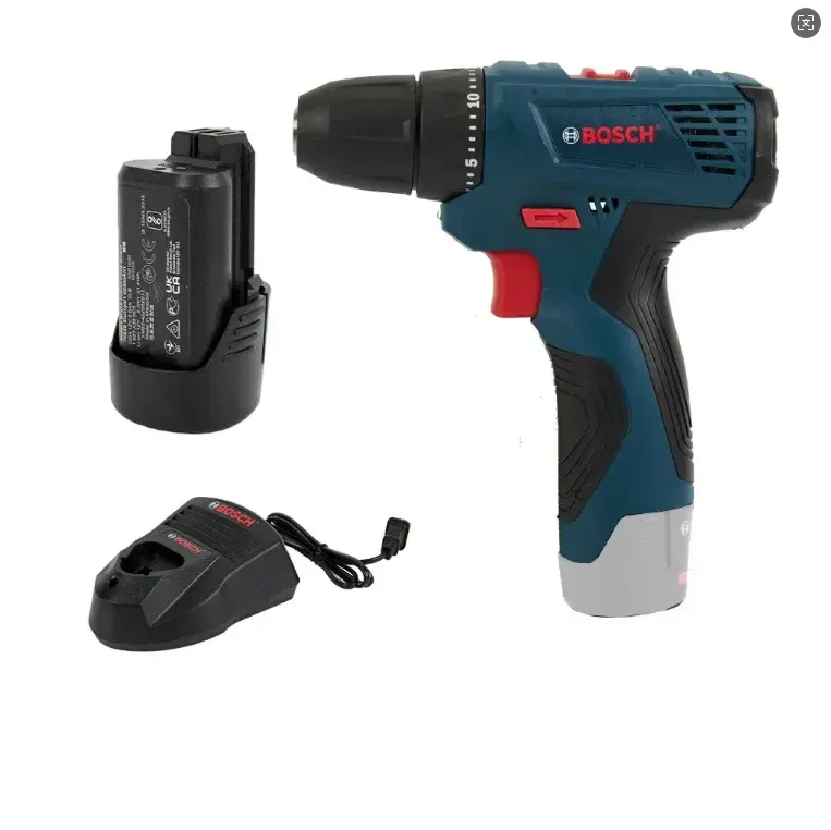 Bosch GSR120-LI Professional Cordless Drill-Driver Combo Set - 12V Multi-Function Power Tool with Hand Drill, Screwdriver for Home Use