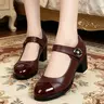 Spring Autumn Women's Mary Jane Style High Heel Pumps, Chunky Heel with Rhinestones, Comfortable Elegant Pumps Ideal for Graduation