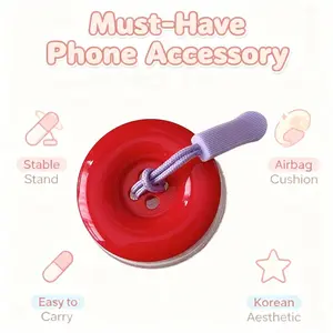 Cute Button Design Lazy Airbag Phone Stand, Portable Phone Holder, Durable Material, Ergonomic Grip, Ideal for Daily Use, Compatible with Most Smartphones, Perfect Gift