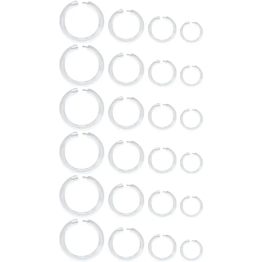 16g 20g Mix Clear Piercing Retainers Plastic Septum Retainer Clear Nose Studs for Work Flexible Lip Plastic Earring Studs for Sport Surgery Invisible Horseshoe Rings Daith Piercing Retainer